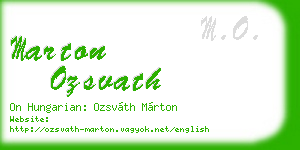 marton ozsvath business card