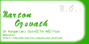 marton ozsvath business card